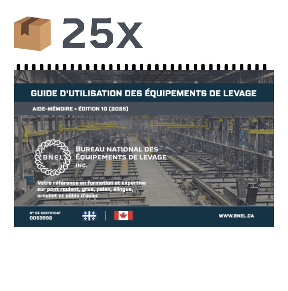 25 exemplaires du guide d'utilisation des équipements de levage - Édition 10 (2025)