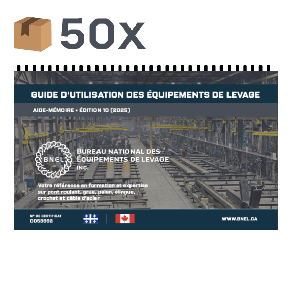 50 exemplaires du guide d'utilisation des équipements de levage - Édition 10 (2025)